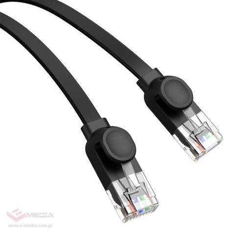 Płaski kabel sieciowy Baseus Ethernet RJ45, Cat.6, 12m (czarny)