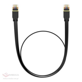 Płaski kabel sieciowy Baseus Ethernet RJ45, Gigabit, Cat.7, 0,5m (czarny)