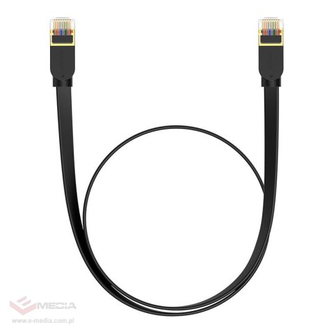 Płaski kabel sieciowy Baseus Ethernet RJ45, Gigabit, Cat.7, 0,5m (czarny)