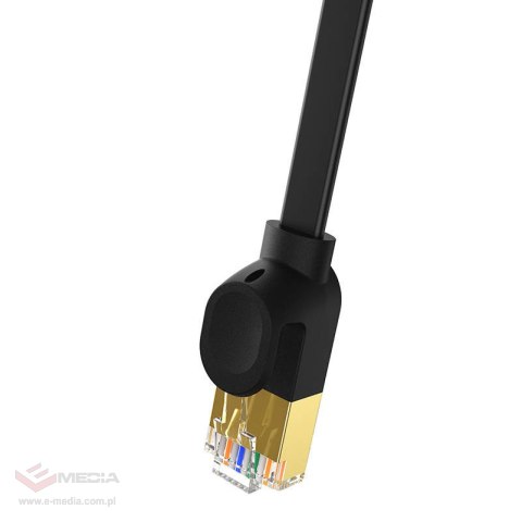 Płaski kabel sieciowy Baseus Ethernet RJ45, Gigabit, Cat.7, 0,5m (czarny)