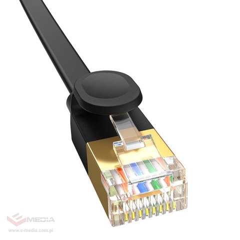 Płaski kabel sieciowy Baseus Ethernet RJ45, Gigabit, Cat.7, 0,5m (czarny)