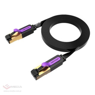 Płaski kabel sieciowy UTP CAT7 Vention ICABF RJ45 Ethernet 10Gbps 1m czarny