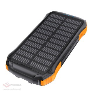 Powerbank solarny z ładowaniem indukcyjnym Choetech B659 2x USB 10000mAh Qi 5W (czarno-pomarańczowy)