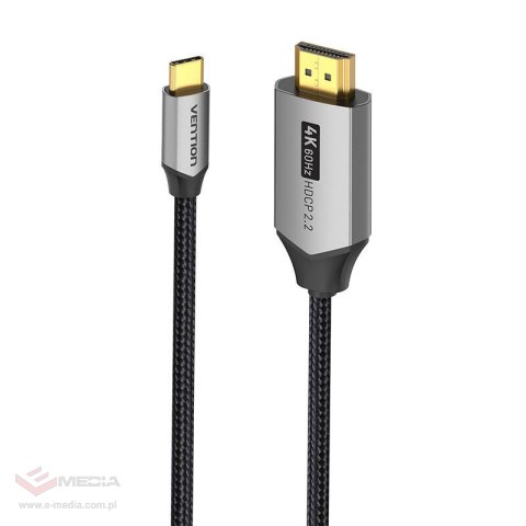 Kabel USB-C do HDMI 2.0 Vention CRBBF 1m, 4K 60Hz (Czarny)