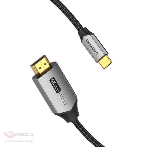 Kabel USB-C do HDMI 2.0 Vention CRBBF 1m, 4K 60Hz (Czarny)