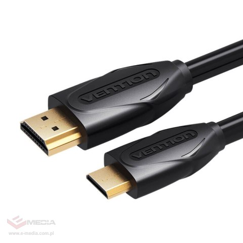 Kabel mini HDMI do HDMI Vention VAA-D02-B150, 1,5m, 4K 30Hz (Czarny)