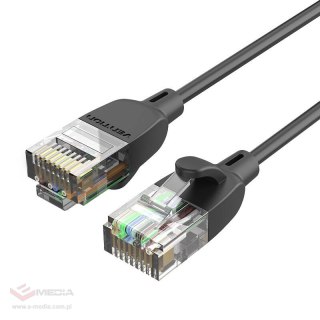 Kabel sieciowy UTP CAT6A Vention IBIBI RJ45 Ethernet 10Gbps 3m czarny wąski typ