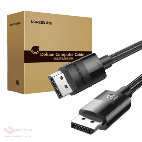 Kabel wideo w oplocie 2 x Display Port 1,4 męsko-męski UGREEN 80390 1m