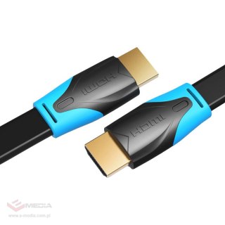 Płaski kabel HDMI Vention VAA-B02-L075, 0,75m, 4K 60Hz (czarny)