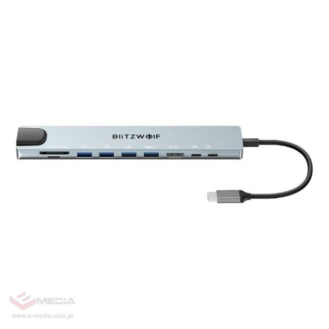 Stacja dokująca Blitzwolf BW-TH5 10w1 USB-C (srebrny)