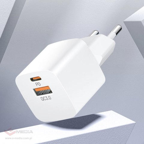 Ładowarka sieciowa Wozinsky CMWCW 20W USB-C / USB-A - biała