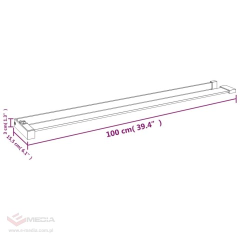 VidaXL Półka ścienna do prysznica typu walk-in, chromowa, 100 cm