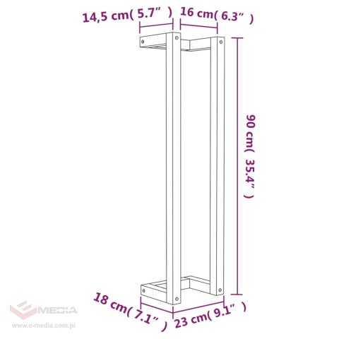 VidaXL Wieszak na ręczniki, 23x18x90 cm, lite drewno sosnowe