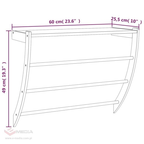 VidaXL Wieszak na ręczniki, 60x25,5x49 cm, drewno orzecha włoskiego