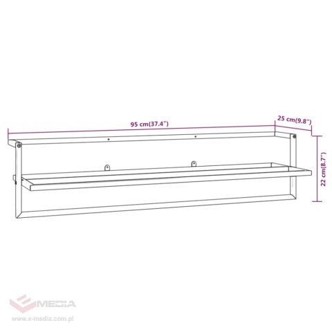VidaXL Wieszak na ręczniki, biały, 95x25x22 cm, żelazny