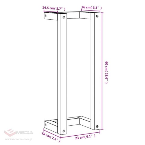 VidaXL Wieszak na ręczniki, woskowy brąz, 23x18x60 cm, drewno sosnowe