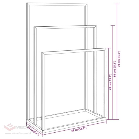 VidaXL Wolnostojący wieszak na ręczniki, biały, 48x24x79 cm, żelazny