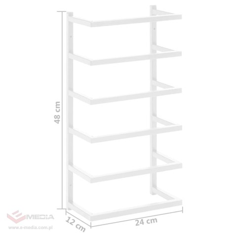 VidaXL Stojak na ręcznik, biały, 24x12x48 cm, stalowy