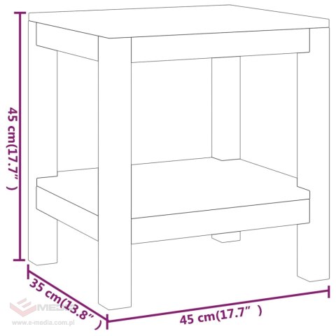 VidaXL Stolik łazienkowy, 45x35x45 cm, lite drewno tekowe