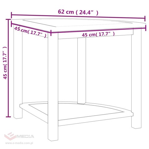 VidaXL Stolik łazienkowy, 45x45x45 cm, lite drewno tekowe