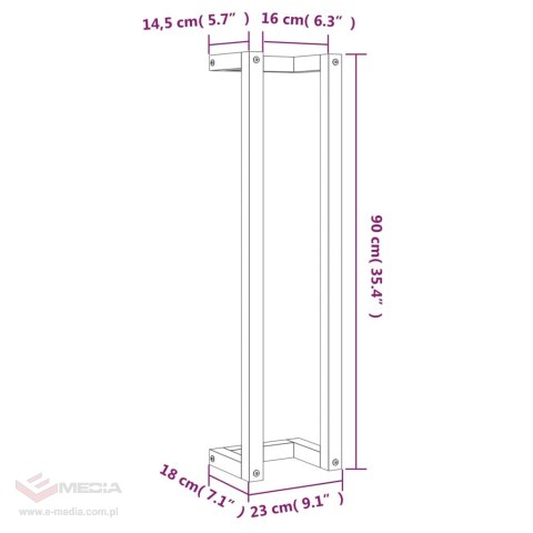 VidaXL Wieszak na ręczniki, woskowy brąz, 23x18x90 cm, drewno sosnowe