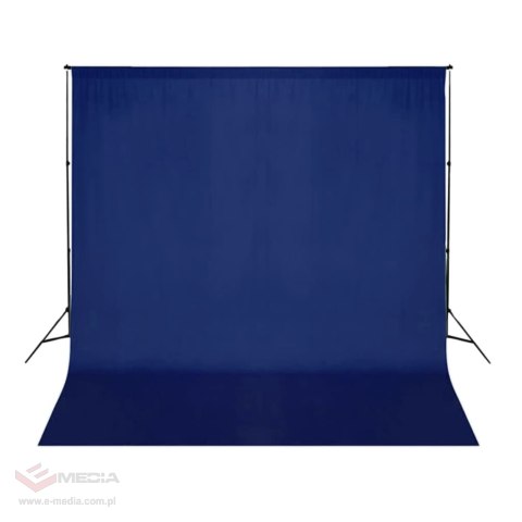 VidaXL Bawełniane tło fotograficzne, niebieskie 300x300 cm, chroma key