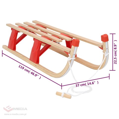 VidaXL Składane sanki drewniane, 110 cm