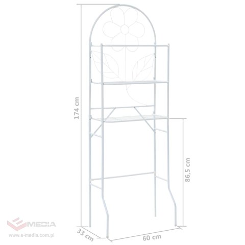 VidaXL Regał do łazienki, biały, 60 x 33 x 174 cm