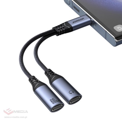 Adapter DAC 2w1 Joyroom SY-C03 USB-C do 2x USB-C - czarny