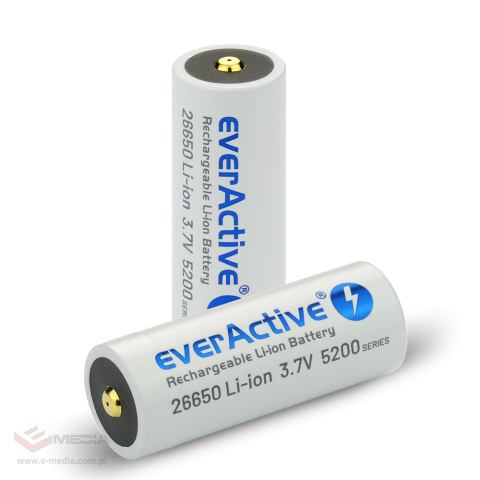 Akumulator everActive 26650 3,7V Li-ion 5200mAh micro USB z zabezpieczeniem BOX