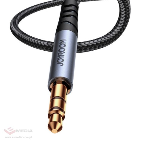 Kabel AUX Joyroom SY-A08 mini jack 3.5mm do mini jack 3.5mm, oplot, 1.2m (czarny)