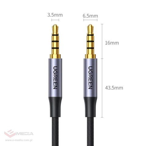 Kabel Ugreen AV183 10648 mini jack 3.5mm / mini jack 3.5mm 1m - szary