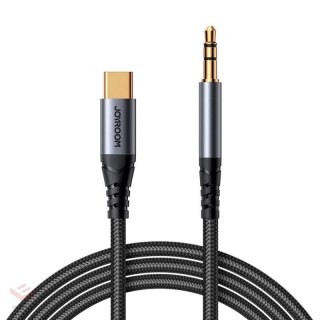 Kabel audio mini jack 3,5mm do USB-C Joyroom SY-A07, 1.2m (czarno-srebrny)