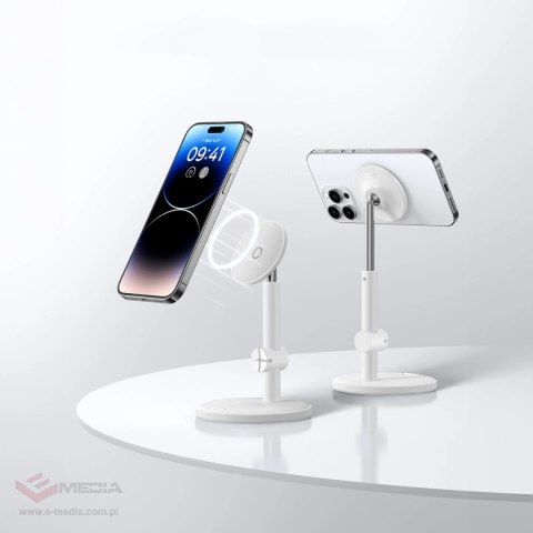 Magnetyczny uchwyt stojący Baseus MagPro do telefonu - biały