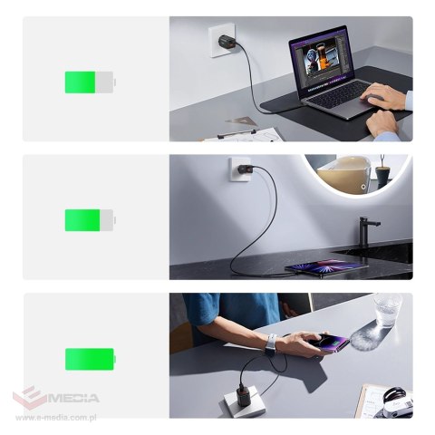 Szybka ładowarka sieciowa Joyroom JR-TCF08EU Speed Series 30W USB-A / USB-C PD/QC/AFC/FCP - czarna