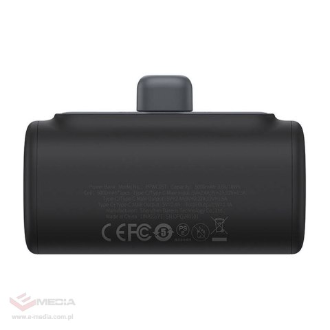 Powerbank Baseus Compact 5000mAh, 20W, USB-C (czarny)