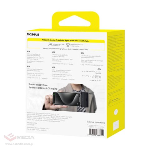 Powerbank OS-Baseus Compact IP 5000mAh 20W (czarny)