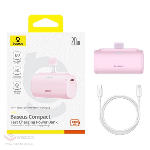 Powerbank OS-Baseus Compact IP 5000mAh 20W (różowy)