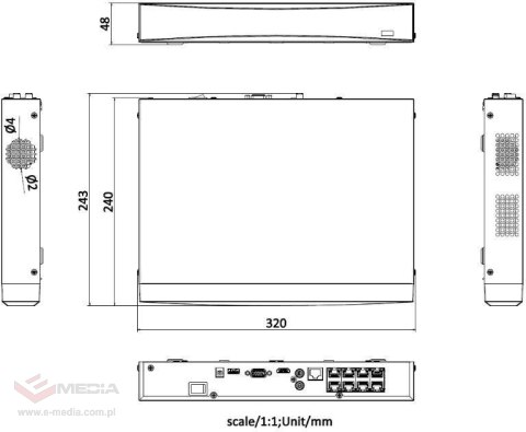 REJESTRATOR IP HIKVISION DS-7608NXI-K1/8P(D)/Alarm4+1