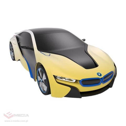 Samochód zdalnie sterowany RASTAR R/C 1:24 BMW i8- wrażliwy na promieniowanie UV (biało-żółty)