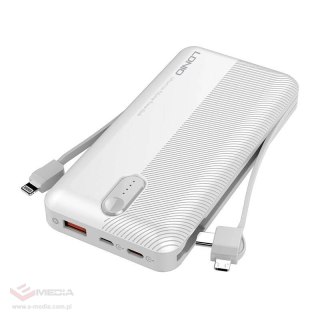 Powerbank LDNIO PL1013, 10000mAh + kabel 3w1 (biały)