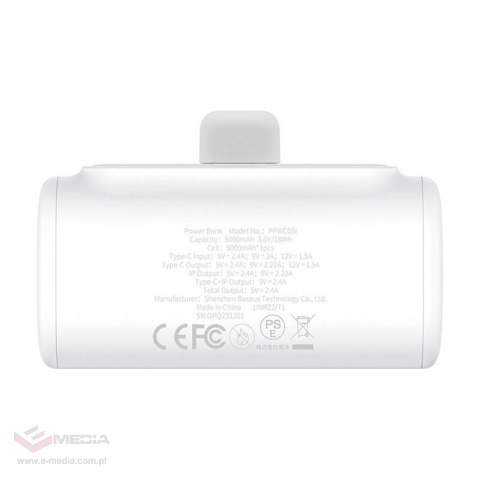 Powerbank OS-Baseus Compact IP 5000mAh 20W (biały)