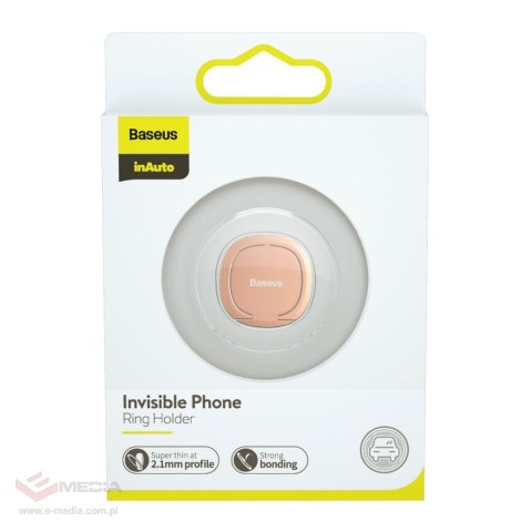Uchwyt pierścień, ring holder Baseus Invisible do telefonu (różowy)