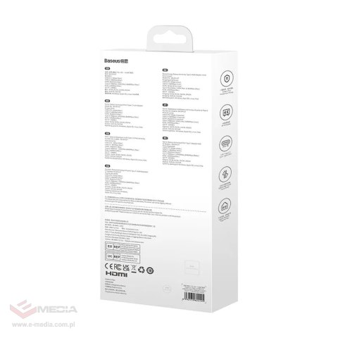 Adapter 8w1 Baseus Hub USB-C na HDMI + 2xUSB + PD + SD/TF + RJ45 (ciemny szary)