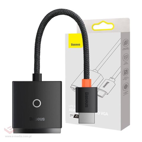 Adapter HDMI do VGA Baseus Lite Series, bez audio (czarny)