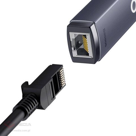Adapter sieciowy Baseus Lite Series USB-C do RJ45, 100Mbps (szary)