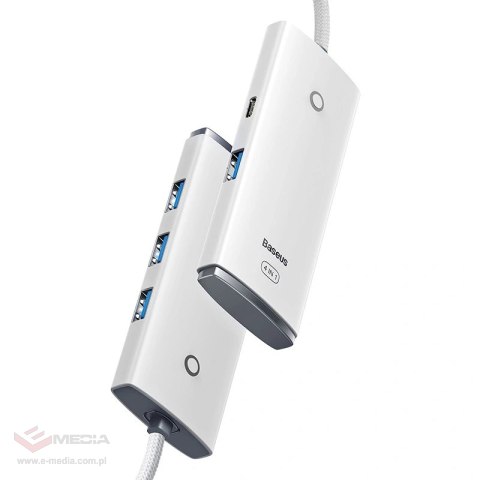 Hub 4w1 Baseus Lite Series USB do 4x USB 3.0 2m (biały)