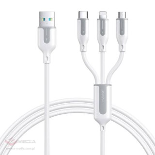 Kabel USB Joyroom S-1T3018A15, 3 w 1, 3.5A/Kabel 1,2m (biały)