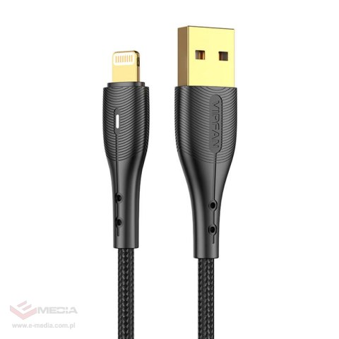 Kabel USB do Lightning VFAN Nano Gold X07, 3A, 1.2m (czarny)