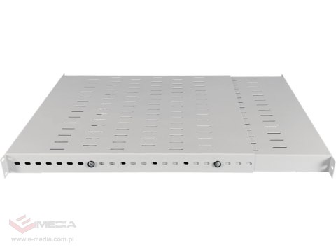 Półka regulowana 19" 1U głęb. 500-900mm, szara, 4 punkty mocowania ALANTEC